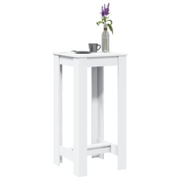 shumee vidaXL Barska miza bela 51x50x103,5 cm inženirski les