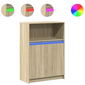Vidaxl Komoda z LED sonoma hrast 72x34x100 cm inženirski les