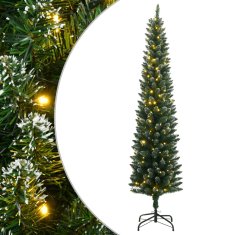 Vidaxl Umetna ozka novoletna jelka 300 LED diod 210 cm