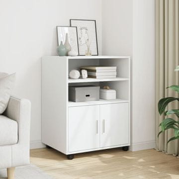 Vidaxl vidaXL Omarica na kolesih bela 60x48x81 cm material na osnovi lesa