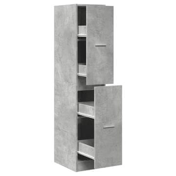 Vidaxl Lekarniška omara betonsko siva 30x41x144,5 cm inženirski les