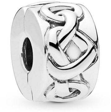 Pandora Srebrna sponka Prepletena srca 798035