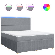 Vidaxl Box spring postelja z vzmetnico svetlo siva 180x200 cm blago