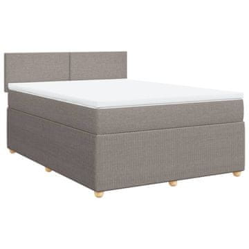 Vidaxl Box spring postelja z vzmetnico taupe 160x200 cm blago
