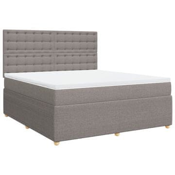 Vidaxl Box spring postelja z vzmetnico taupe 180x200 cm blago