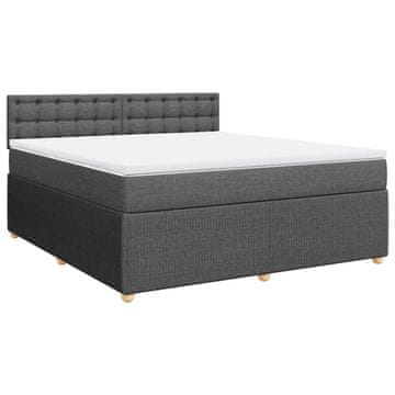 Vidaxl Box spring postelja z vzmetnico temno siva 180x200 cm blago