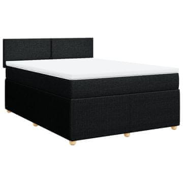Vidaxl Box spring posteljni z vzmetnico črn 140x190 cm blago