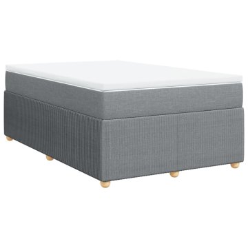 Vidaxl Boxspring postelja z vzmetnico svetlo siva 120x190 cm blago