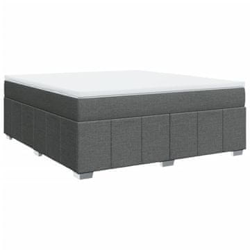 Vidaxl Box spring postelja z vzmetnico temno siva 180x200 cm blago