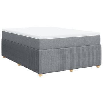 Vidaxl Box spring postelja z vzmetnico svetlo siva 160x200 cm žamet