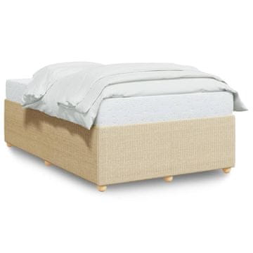 Vidaxl Posteljni okvir brez vzmetnice krem 120x190 cm blago