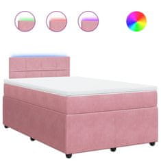 Vidaxl Box spring postelja z vzmetnico roza 120x200 cm žamet