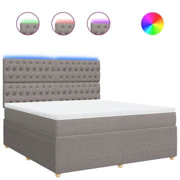 Vidaxl Box spring postelja z vzmetnico taupe 180x200 cm blago