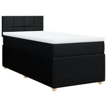 Vidaxl Box spring postelja z vzmetnico črna 90x200 cm blago
