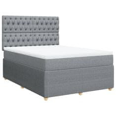 Vidaxl Box spring postelja z vzmetnico svetlo siva 140x200 cm blago