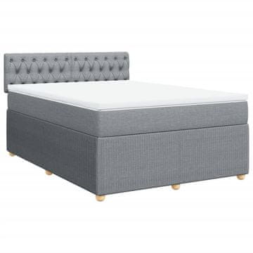 Vidaxl Box spring posteljni z vzmetnico svetlo siv 140x190 cm blago