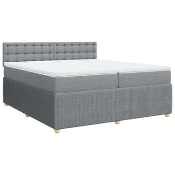 Vidaxl Box spring postelja z vzmetnico svetlo siva 200x200 cm blago