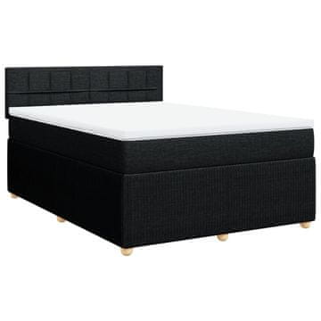 Vidaxl Box spring posteljni z vzmetnico črn 140x190 cm blago