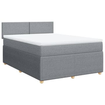 Vidaxl Box spring postelja z vzmetnico svetlo siva 160x200 cm žamet