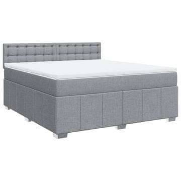 Vidaxl Box spring postelja z vzmetnico svetlo siva 180x200 cm blago