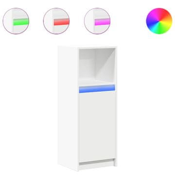 Vidaxl Komoda z LED bela 38x34x100 cm inženirski les