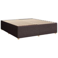 Vidaxl Box spring postelja z vzmetnico temno rjav 200x200 cm blago