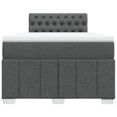Vidaxl Box spring postelja z vzmetnico temno siva 120x200 cm blago