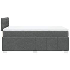 Vidaxl Box spring postelja z vzmetnico temno siva 120x200 cm blago