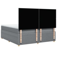 Vidaxl Box spring postelja z vzmetnico svetlo siva 180x200 cm blago