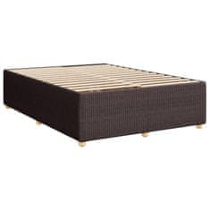 Vidaxl Box spring postelja z vzmetnico temno rjava 140x200 cm blago