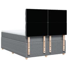 Vidaxl Box spring postelja z vzmetnico svetlo siva 140x200 cm blago