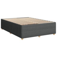 Vidaxl Box spring posteljni z vzmetnico temno siv 140x190 cm blago