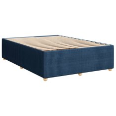 Vidaxl Box spring postelja z vzmetnico modra 160x200 cm blago