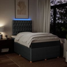 Vidaxl Box spring postelja z vzmetnico temno siva 120x200 cm blago