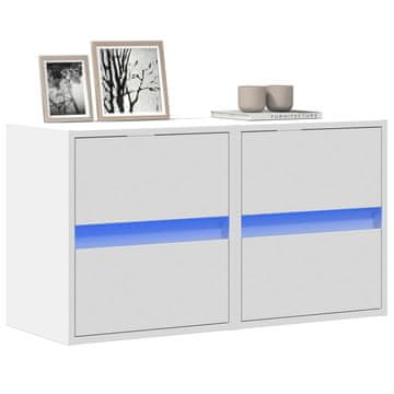Vidaxl vidaXL Stenske TV omarice z LED osvetlitvijo, 2 kosa, bele, 41x31x45 cm