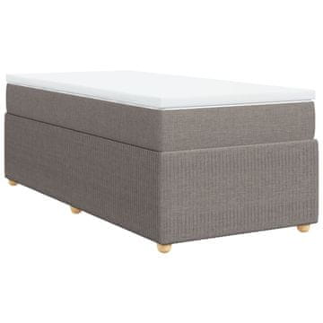 Vidaxl Box spring postelja z vzmetnico taupe 90x200 cm blago