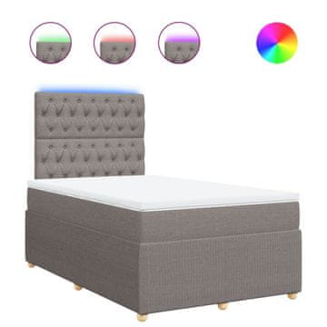 Vidaxl Box spring postelja z vzmetnico taupe 120x200 cm blago