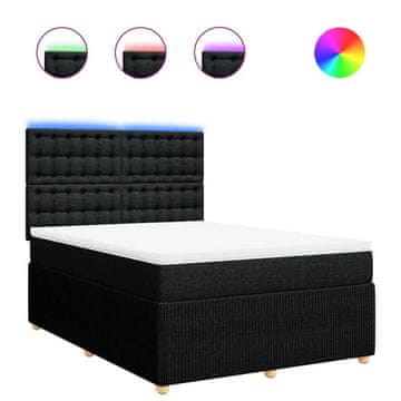 Vidaxl Box spring postelja z vzmetnico črna 140x200 cm blago