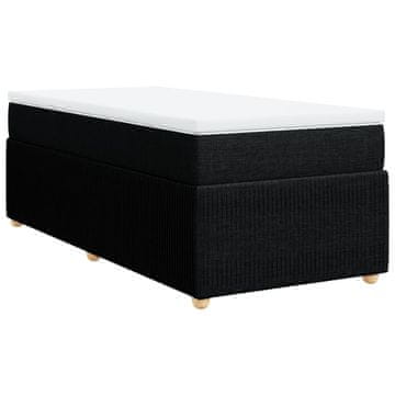 Vidaxl Box spring postelja z vzmetnico črna 80x200 cm blago