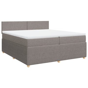 Vidaxl Box spring postelja z vzmetnico taupe 200x200 cm blago