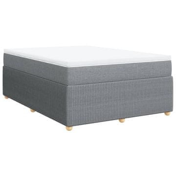 Vidaxl Box spring posteljni z vzmetnico svetlo siv 140x190 cm blago