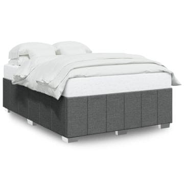 Vidaxl Posteljni okvir brez vzmetnice temno siv 160x200 cm blago