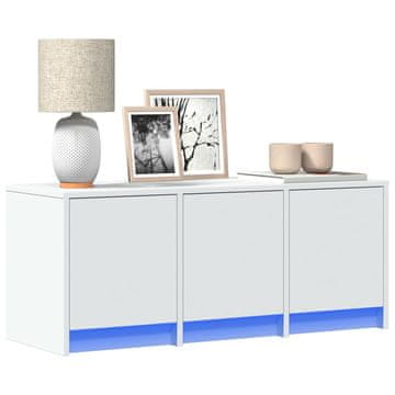 Vidaxl vidaXL TV omarica z LED-osvetlitvijo bela 97x34x40 cm material na osnovi lesa