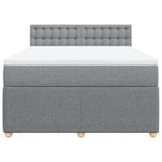 Vidaxl Box spring postelja z vzmetnico svetlo siva 160x200 cm žamet