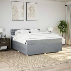 Vidaxl Box spring postelja z vzmetnico svetlo siva 180x200 cm blago