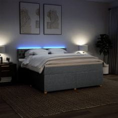 Vidaxl Box spring postelja z vzmetnico svetlo siva 180x200 cm blago