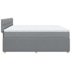 Vidaxl Box spring postelja z vzmetnico svetlo siva 180x200 cm blago
