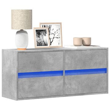 Vidaxl vidaXL Stenska TV omarica z LED svetlobo betonsko siva 100x31x45 cm