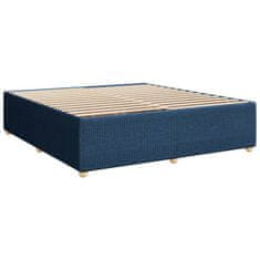 Vidaxl Box spring postelja z vzmetnico modra 200x200 cm blago