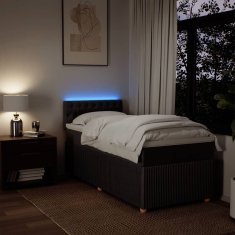 Vidaxl Box spring postelja z vzmetnico temno rjav 90x190 cm blago